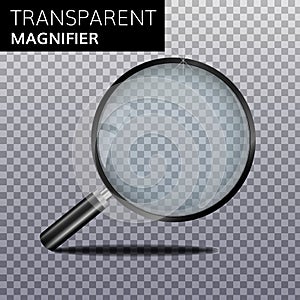 Transparent realistic magnify glass vector