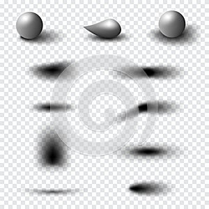 Transparent realistic shadow effect set. Web banner.