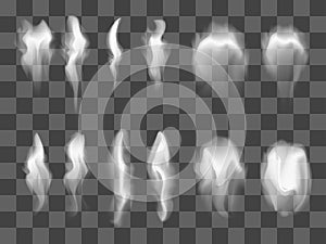 Transparent Realistic White Grey Smoke