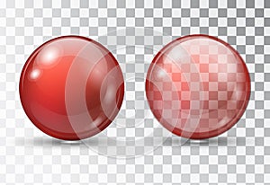 Transparent red ball.