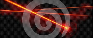 Transparent red laser light beam vector effect