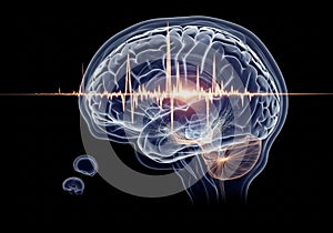 Transparent rendering of a human brain
