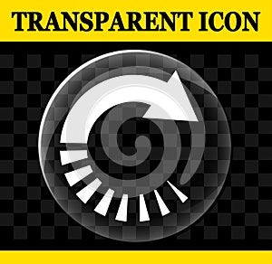 Transparent return vector circle icon