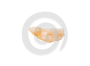 Transparent rough yellow quartz citrine isolated on white background Brazil isolated on white