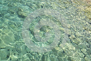 Transparent sea on a boat trip in Egina
