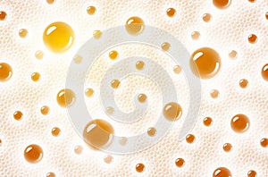 Transparent seamless foam pattern overlying on the background of a beer color