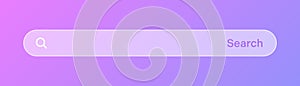 Transparent search bar. Internet browser engine with search box, address bar and text field. UI design, website