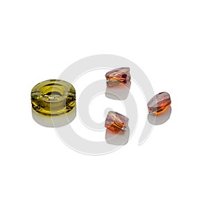 Transparent semi-precious stones with reflection for designers and templates