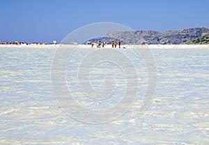 Transparent shallow water of Balos Lagoon