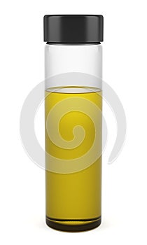 Transparent shampoo bottle isolated on white