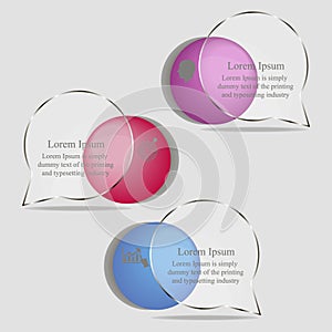 Transparent shapes infographics four stages for text