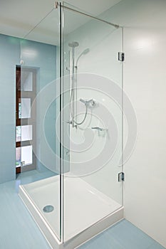 transparent shower cabin