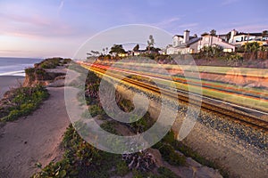 Transparent Silhouette of High Speed Coaster Train