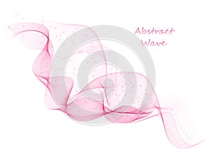 Transparent soft lines on white. Magenta color. Vector smooth pink abstract waves. For cover book, brochure, flyer