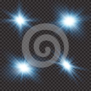 Transparent sunlight lens flare light effect. Star burst with sparkles. Vector illustration