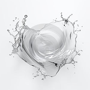 Transparent swirling water splash isolated on background