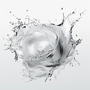 Transparent swirling water splash isolated on background