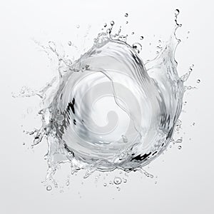 Transparent swirling water splash isolated on background