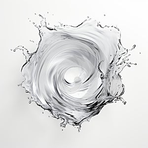 Transparent swirling water splash isolated on background