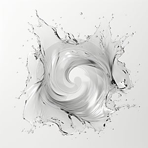 Transparent swirling water splash isolated on background