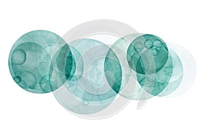 Transparent Teal Circles Abstract Art, A Visual Exploration of Layers and Depth