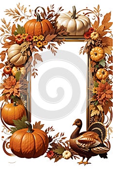 Transparent Thanksgiving Border Frames Pumpkin and Leaf Borders (please download the PNG file for transparency)