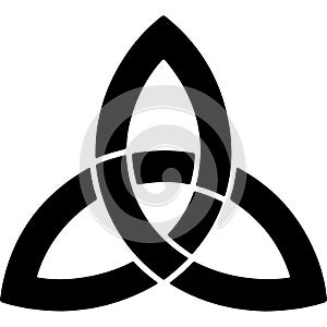 transparent triquetra knot symbol on white background