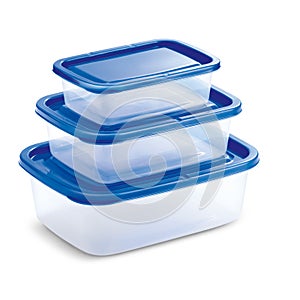 Transparent Tupperware with Blue Cover