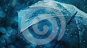 The transparent umbrella in rain.AI generated image