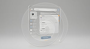 Futuristic Transparent Email Interface - 3D Render