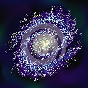 Transparent vector galaxy effect. Stock space background.