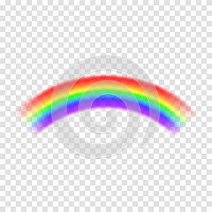 Transparent vector rainbow isolated on background. Rainbow in arch shape. Fantasy concept, symbol of nature