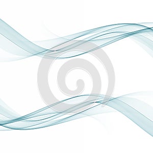 Transparent vector waves Abstract blue wave background