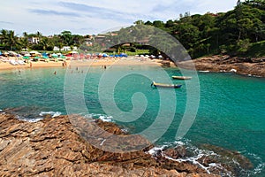 Transparent water of beach Ferradurinha in BÃÂºzios, Brazil photo