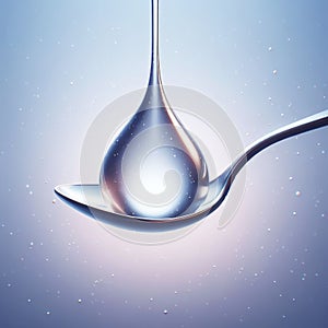 Transparent water drop. Isolated in background. AI generated