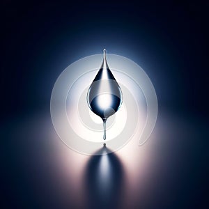 Transparent water drop. Isolated in background. AI generated