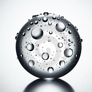 Transparent water drop. Isolated in background. AI generated