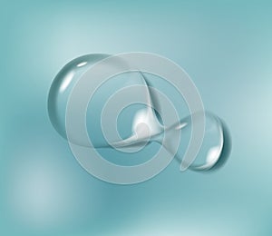 Transparent water drop on light isolated.