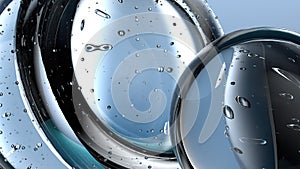transparent water drop reflection and refraction abstract 3d rendering fresh and clean graphic design element material