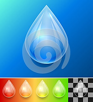 Transparent water drop template