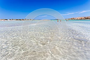 Transparent water on Elafonisi beach. Crete. Greece.
