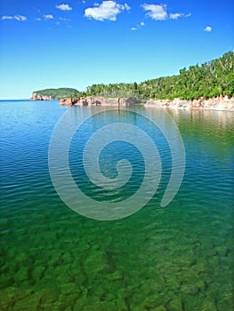 Transparent water of lake Superior