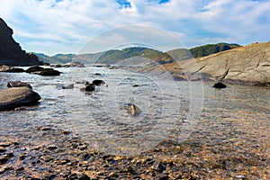 Transparent water in the sea.