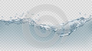 Transparent water wave. Transparency only in vector file