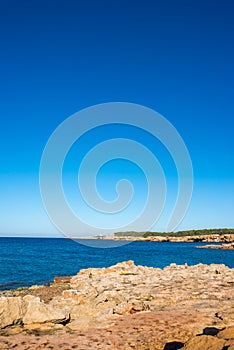 Transparent waters in the cala compte, Ibiza photo