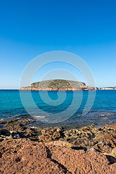 Transparent waters in the cala compte, Ibiza photo
