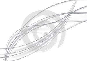 Transparent wavy gray lines abstract vector