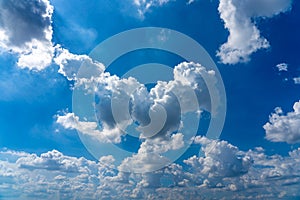 Transparent white clouds on blue sky background
