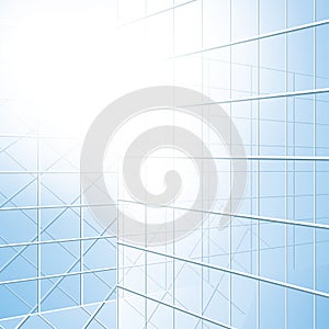 Transparent windows - vector blue fasade