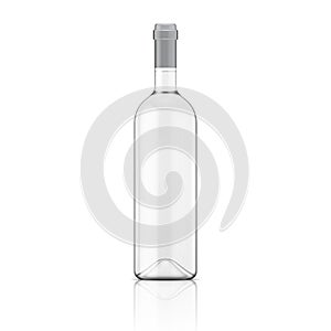 Transparent wine bottle.